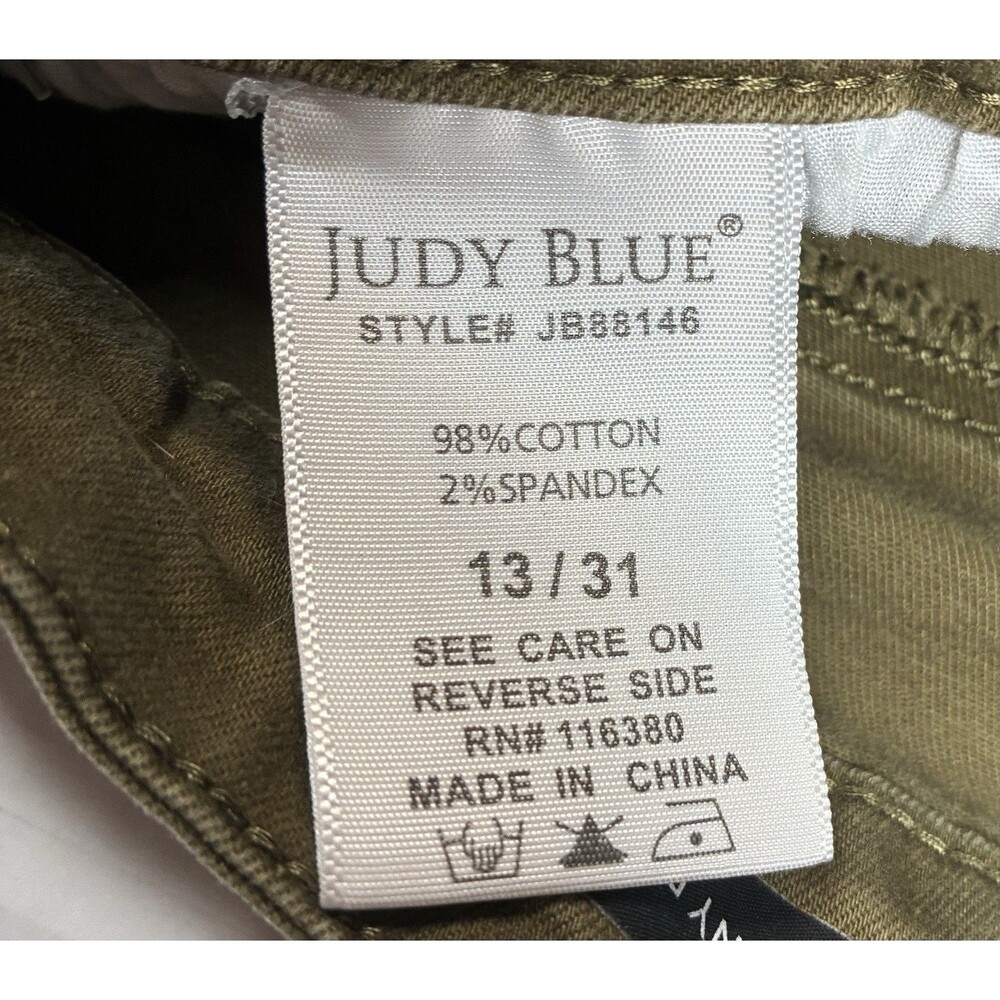 Judy Blue Olive Green Skinny Jeans Juniors 13/31 Stretch High Rise Ankle - Picture 4 of 9